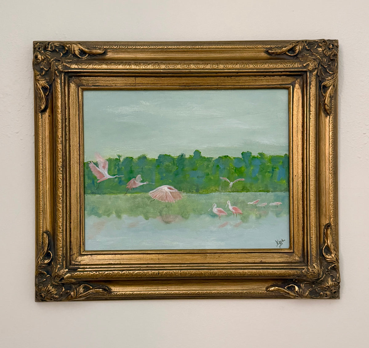 Spoonbills in the Bayou I